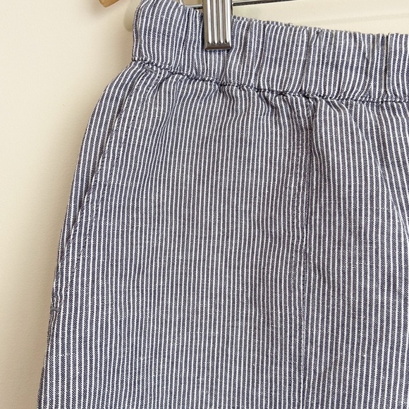 NWT Liz Claiborne Linen Cotton Gray Striped Shorts - Picture 2 of 7